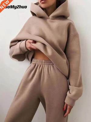 Winter Two Piece Sets Women Tracksuit Oversized Suit 2021 Au