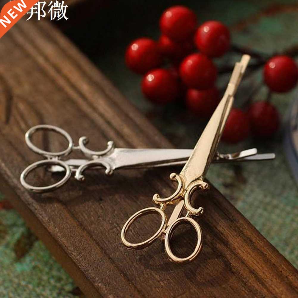 Metal Hairpin Pins Women	s Hair Clips Geometric Side Hair