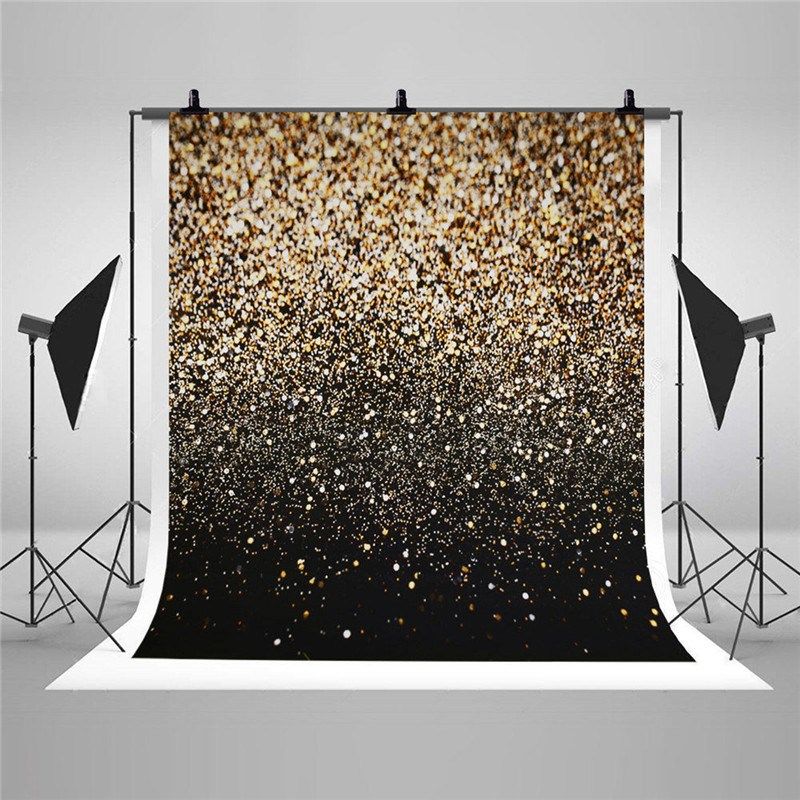 vinyl party glitter black gold dot photo studio backdrop pho
