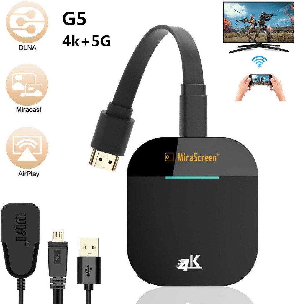 4K 5G 1080P TV HDMI anycast Miracast DLNA Airplay WiFi Disp