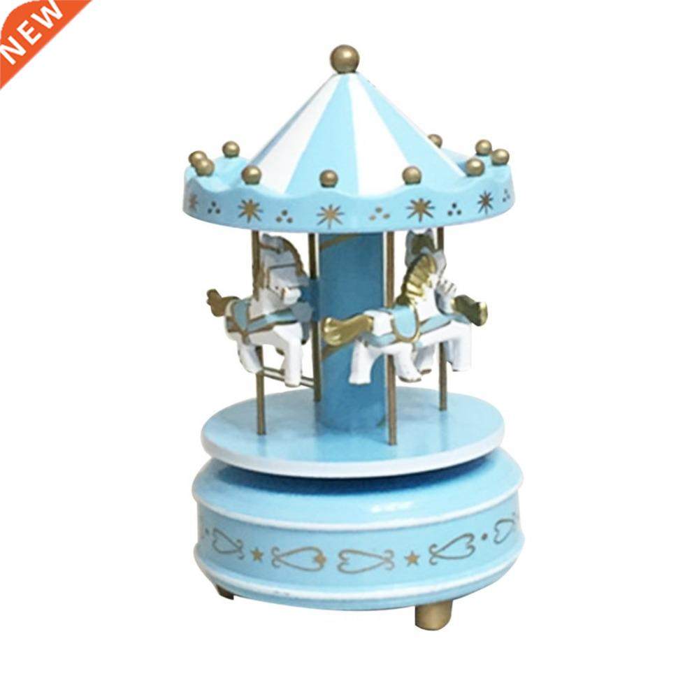 new merry-go-round wooden music box toy child baby game home
