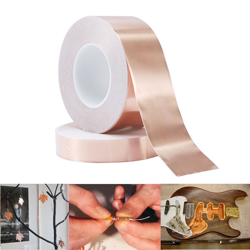 1Pc 30 Meter Single Conductive Adhesive Copper Foil Tape EMI