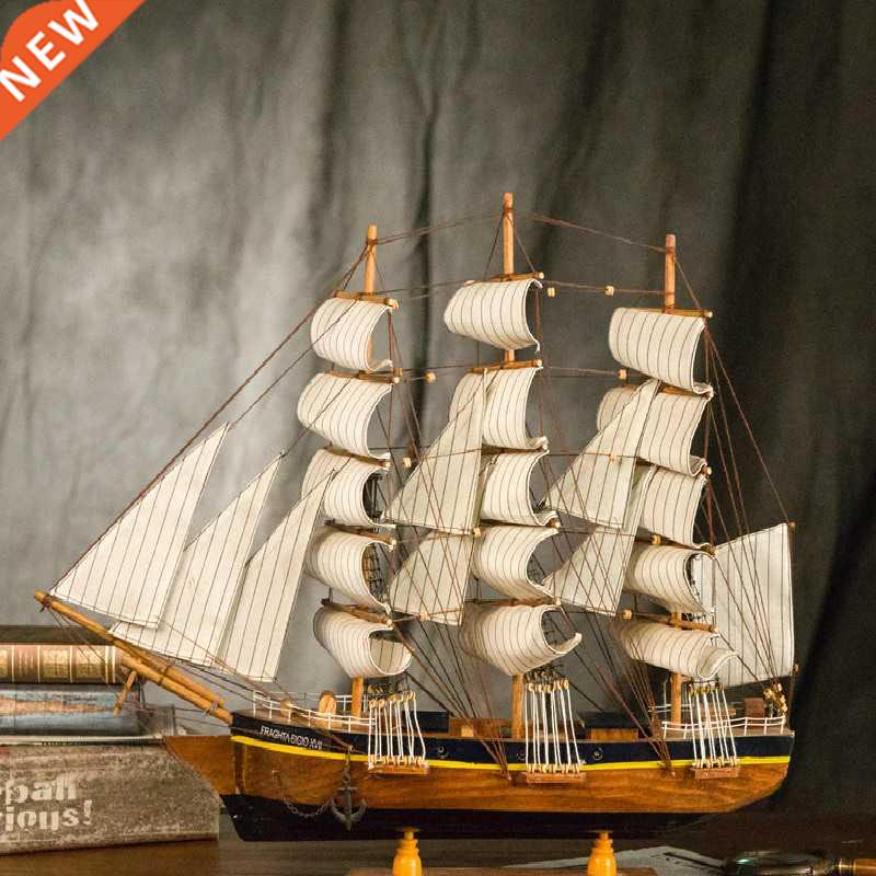 [ Assembled ] 60cm Large 3D Wooden Sailboat Model Craft Toys