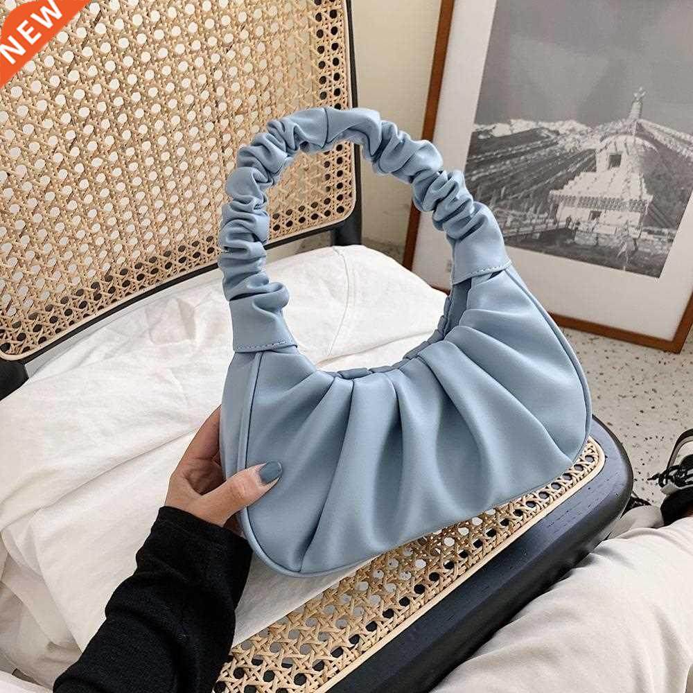 folds design small pu leather shoulder bags for women 2020