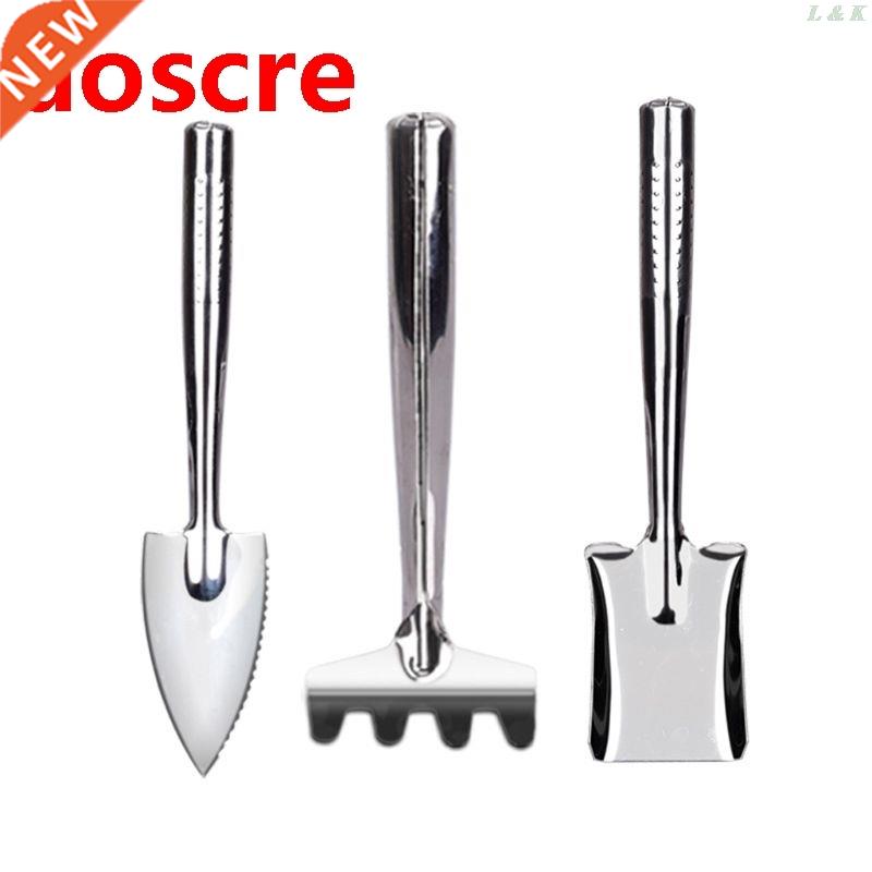 3pcs Stainless Steel Gardening Kit Shovel Spade Rake Mini Ga