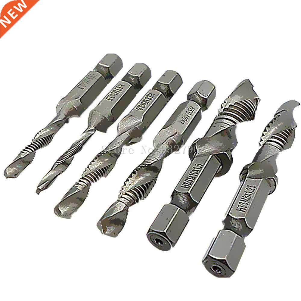 6pcs hand tap hex shank hss screw spiral point thread metric