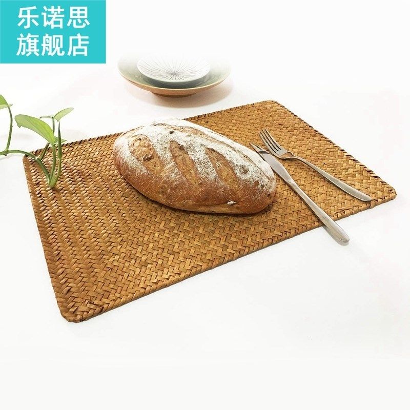 pack of 4, natural seagrass place mathand-woven rectangular