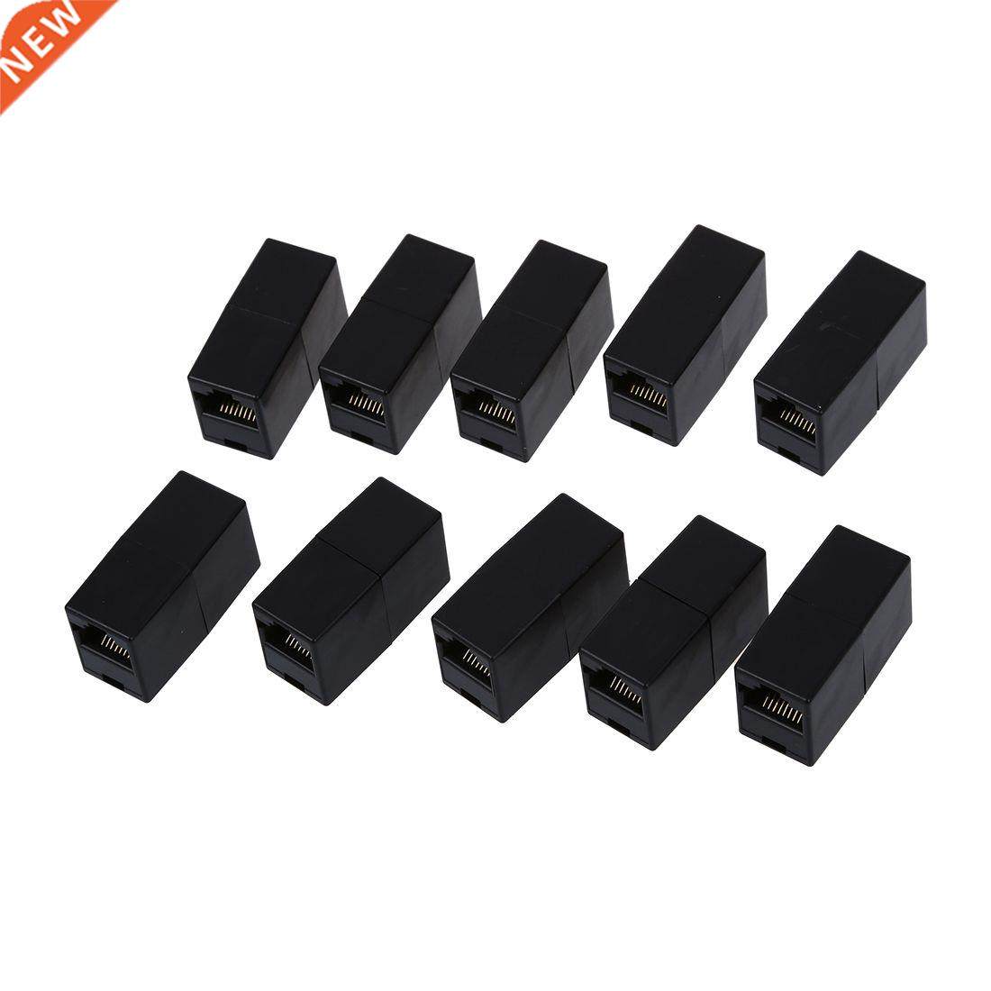 rj45 8p8c female to female lan couplers black (pack of 10)