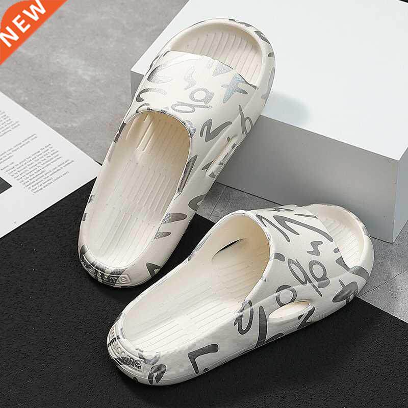 summer eva mens slippers flip flops printing alphabet s