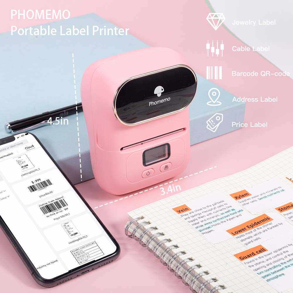 PHOMEMO M110 미니 휴대용 열전사 라벨 프린터 다기능