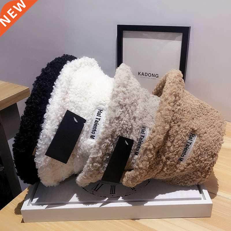 autumn winter lambswool faux fur bucket hat bob women korean
