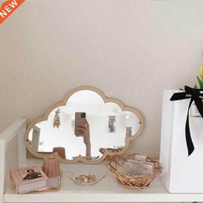 Cloud-shaped Mirror Wooden Frame Acrylic Makeup Mirror Irreg