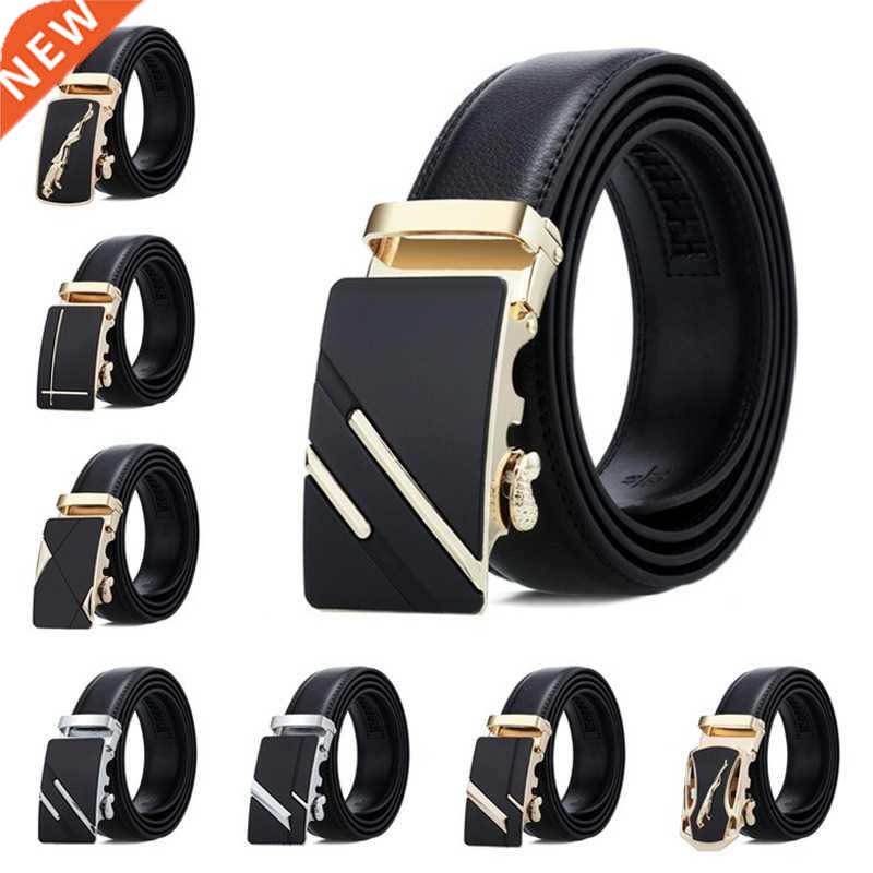 Men's Automatic Ratchet Pu Leather Belt Buckle Male High