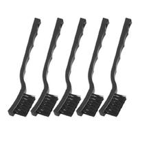 5 Pcs 3 x 0.5cm Three Row Black Handle Anti Static Brushes