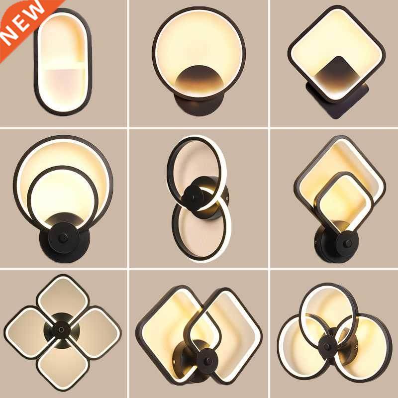hot sale led wall lamp indoor black and white wall lamp simp
