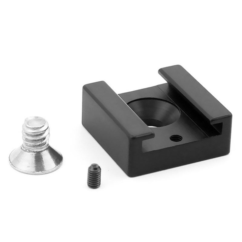 1pc cold shoe mount adapter base with 1/4"" mounting screw