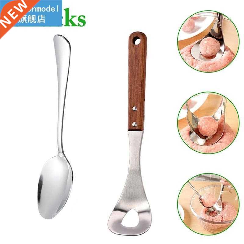 Stainless Steel Meatball Maker Non-Stick Wood Handle Meatbal