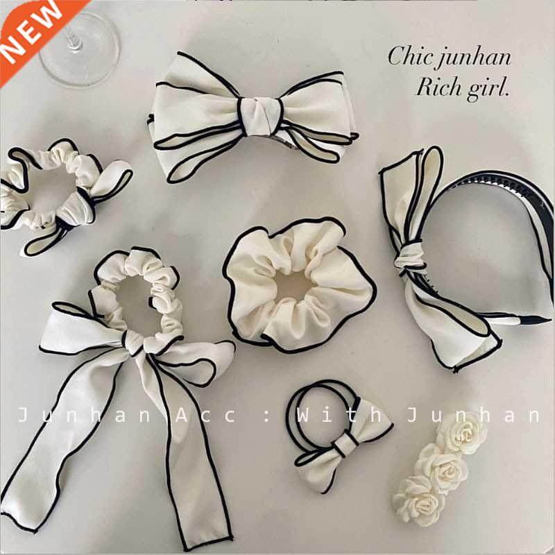 korea ins temperament fairy fragrance bowknot black hairpin