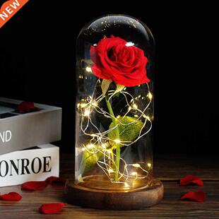 The Red Beast Glass Dome Rose Beauty LED And