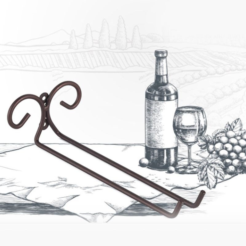 unilateral side single row hanging wine glass holder inverte