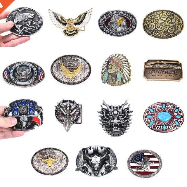 luxury eagle metal cool belt buckles for man unisex western
