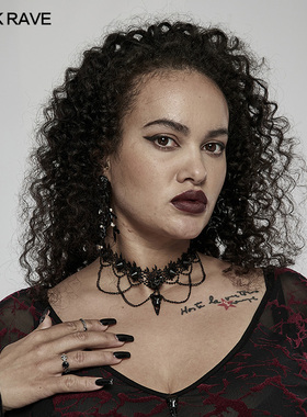 哥特流苏项圈鸟头骨暗黑