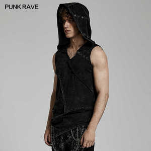 PUNKRAVE朋克摇滚牛仔马甲套头