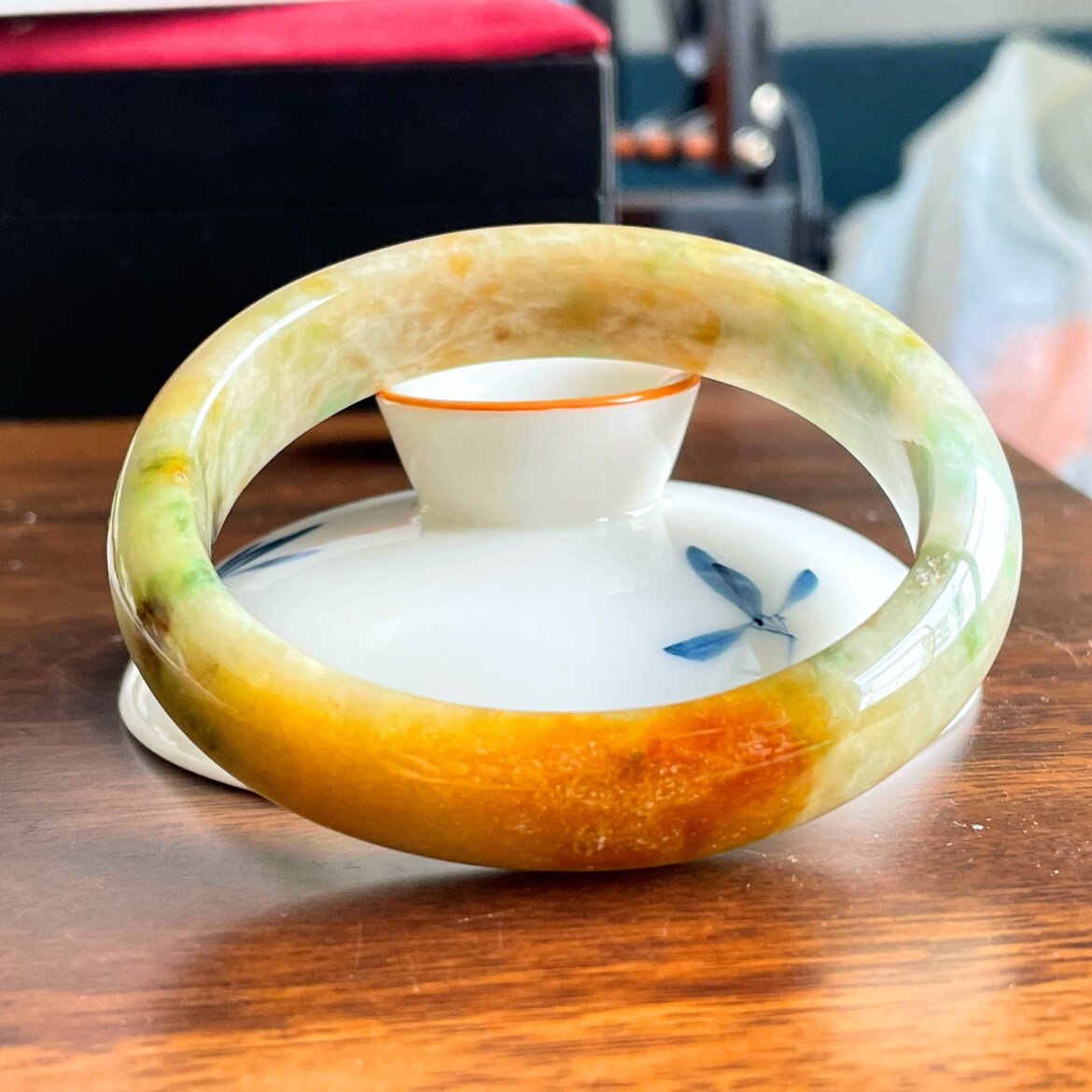 美人骨天然正品翡翠玉石手镯老缅甸四彩圆条小年份55圈实拍女款孤