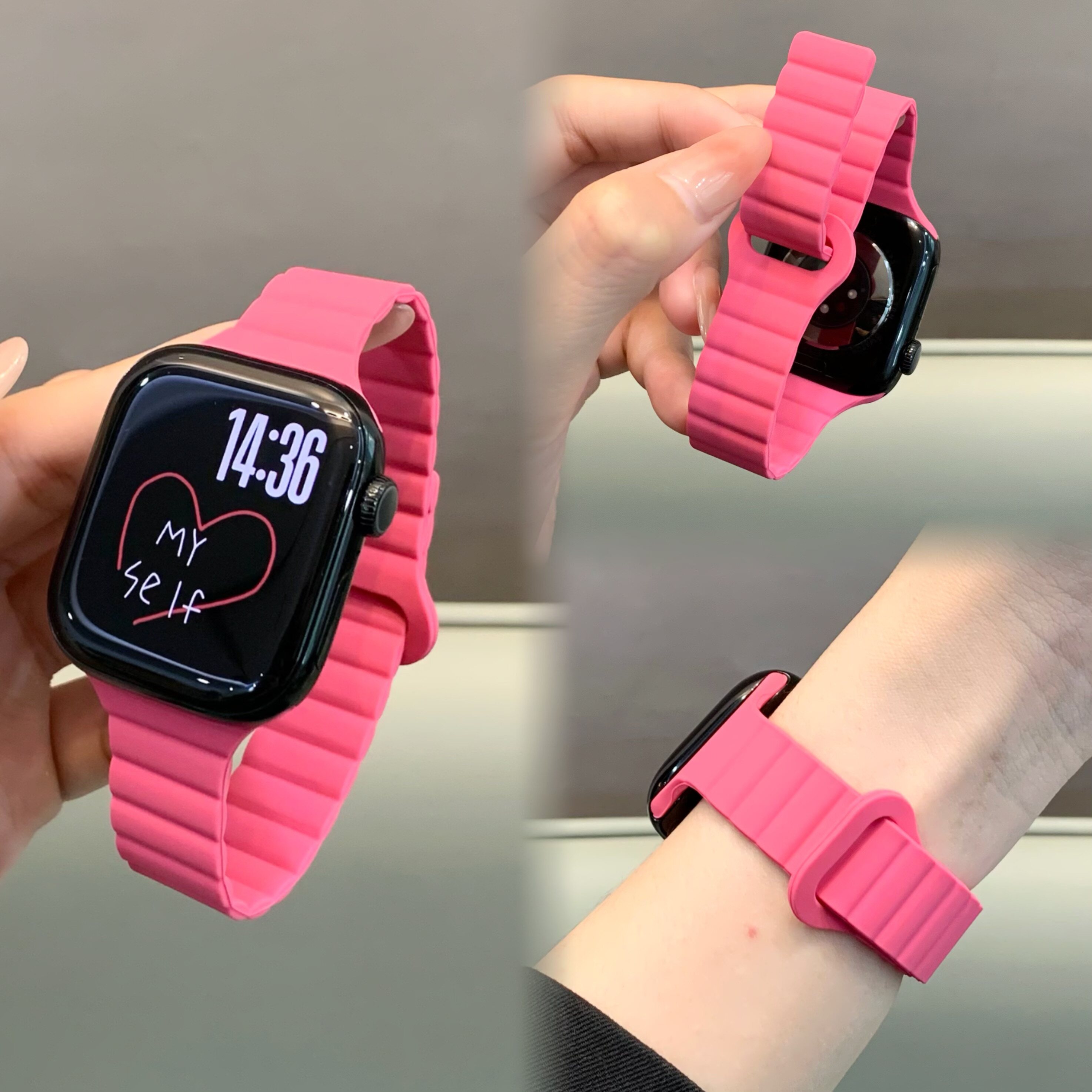 适用苹果手表iwatch10/s11表带舒适细版硅胶强力磁吸applewatch98