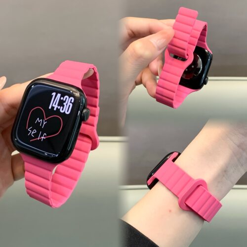 适用iwatch细版硅胶强力磁吸表带