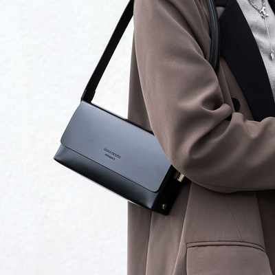 小众法式牛皮手提包女链条斜挎包