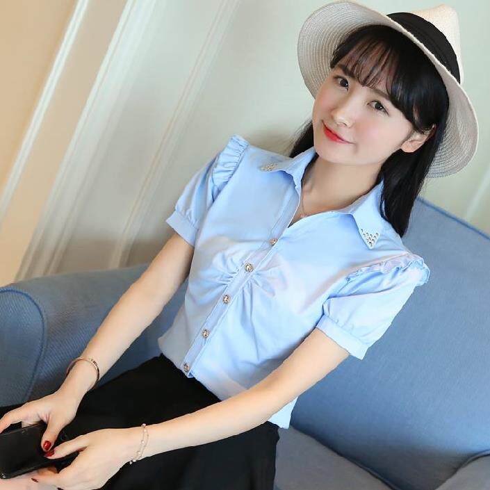 shirt Exorcism Versatile spring and autumn Korean Edition outdoors Middle and old age half sleeve Tight fitting v-neck t-shirt Self cultivation blue Simplicityin the Women's clothing/Boutique , Shirt  category - from Buy2taobao.com to provide professional Taobao agent buy service