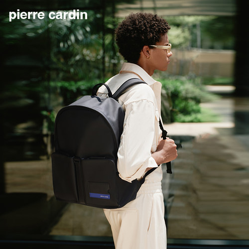 大容量休闲双肩包皮尔卡丹男士