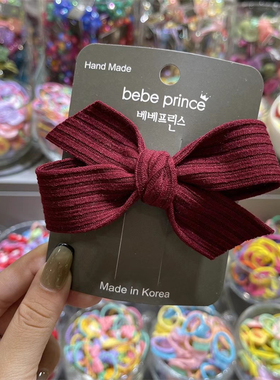 韩国bebeprince儿童发饰气质蝴蝶结发夹宝宝刘海边夹女童头饰发卡