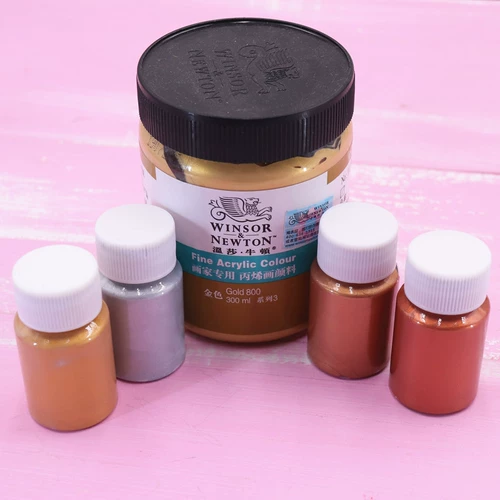 Глина, тара, пигментированный сверхлегкий акрил, 20 мл, золото и серебро