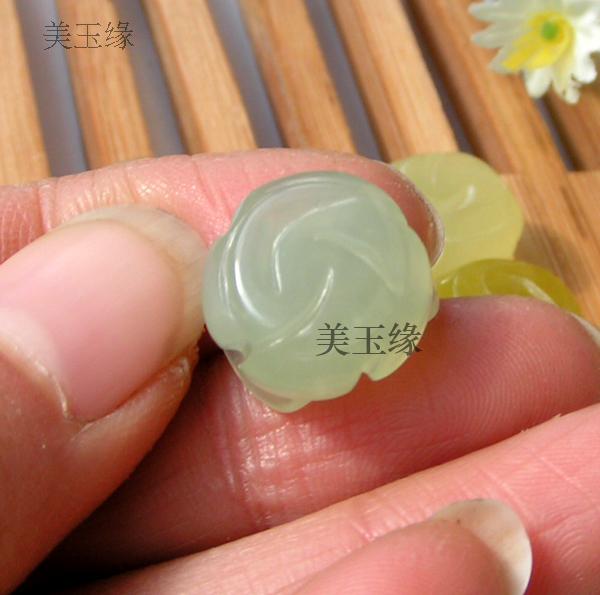 diy散件戒面手链饰品天然岫玉