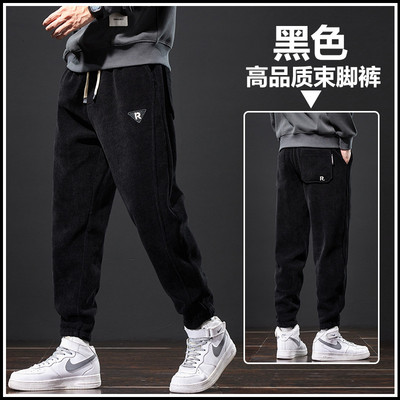 灯芯绒休闲裤男士2025新款秋冬哈伦运动束脚裤子宽松美式潮牌卫裤