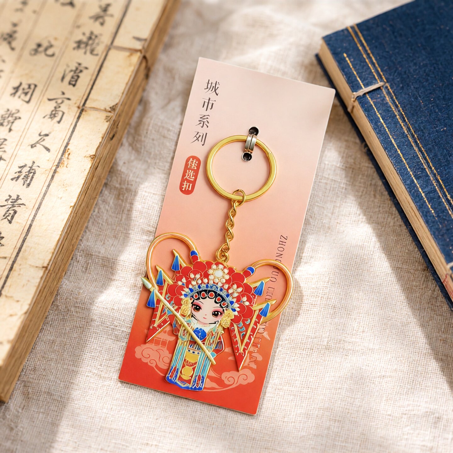 京剧脸谱钥匙扣挂件中国风特色旅游纪念品送老外商务活动出国礼物