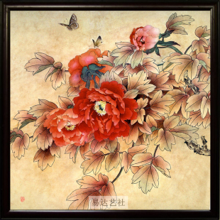 高档装 大富大贵装 花开富贵 瓷板画 饰 牡丹 饰画 风水富贵画 花鸟