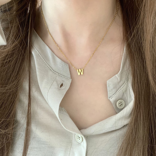 无品牌钛钢不掉色女时尚字母项链