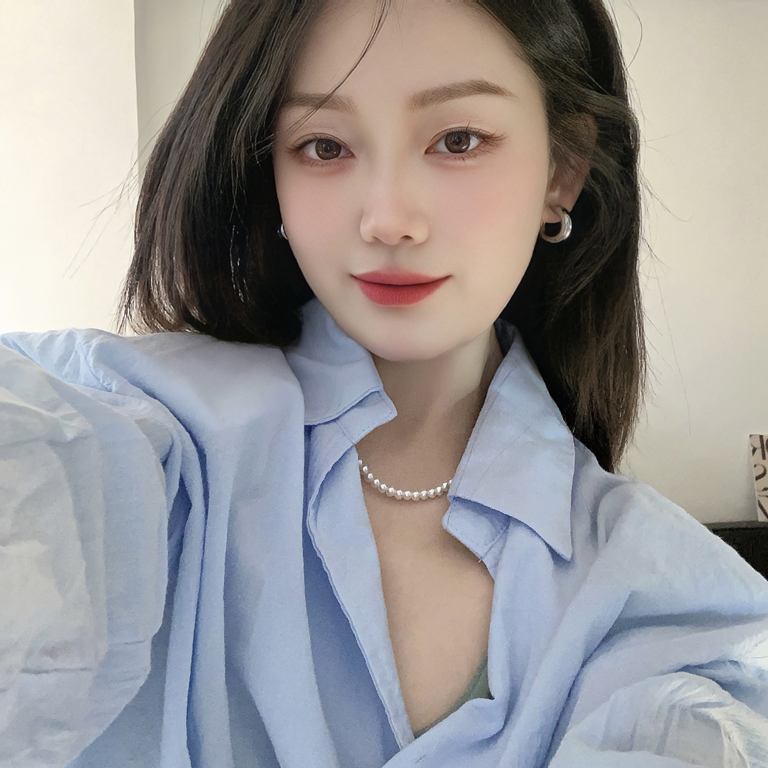 无品牌仿珍珠钛钢女时尚项链