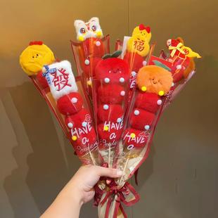 2026新款毛绒糖葫芦花束新年装饰摆件马年元旦拍照道具氛围布置