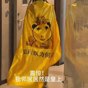 龙图披风皇帝表情搞笑黄袍登基抽象沙雕服饰cos皇上斗篷整蛊道具