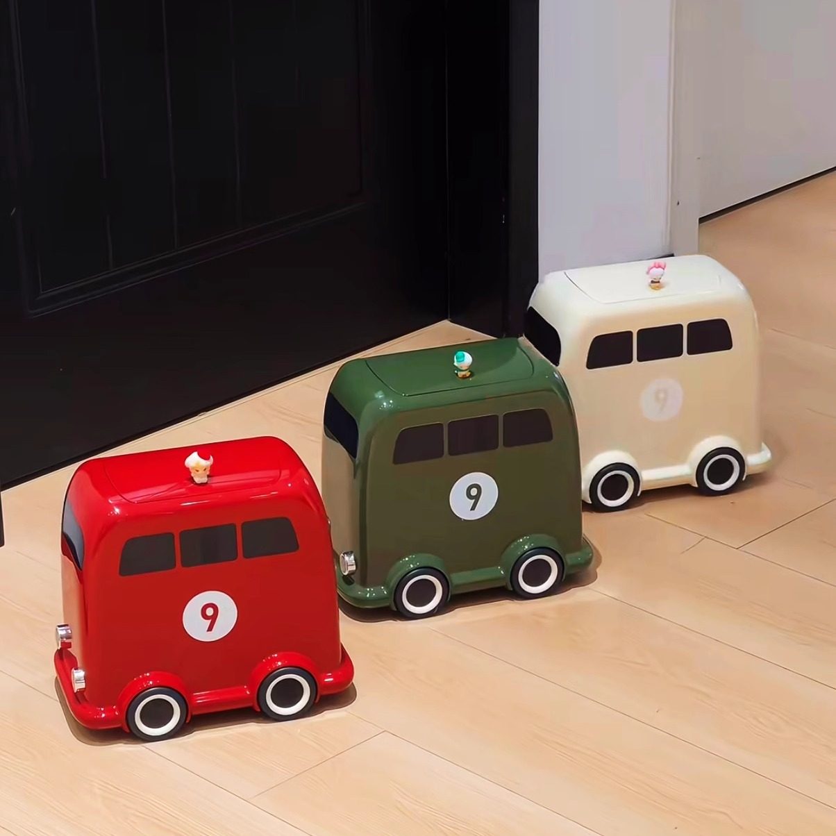 新家100个快递宝宝巴士垃圾桶家用厨房带盖密封不漏味儿童房可爱