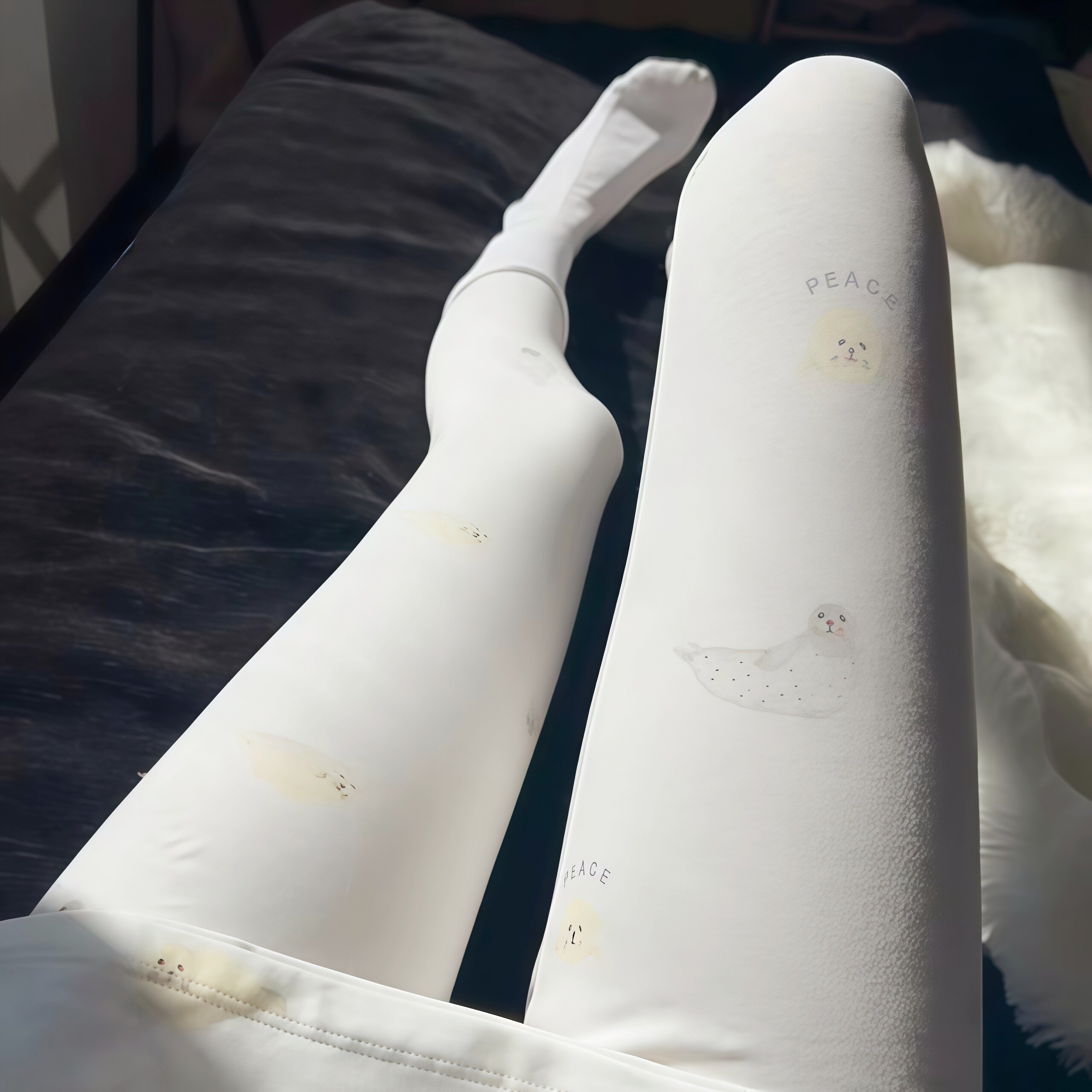 家居服小海豹秋衣秋裤套装女款保暖内衣打底衣可爱磨毛薄款内搭