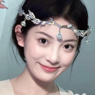 生日装扮皇冠森林系树叶水滴发箍满钻额饰眉心坠水晶公主皇冠头饰