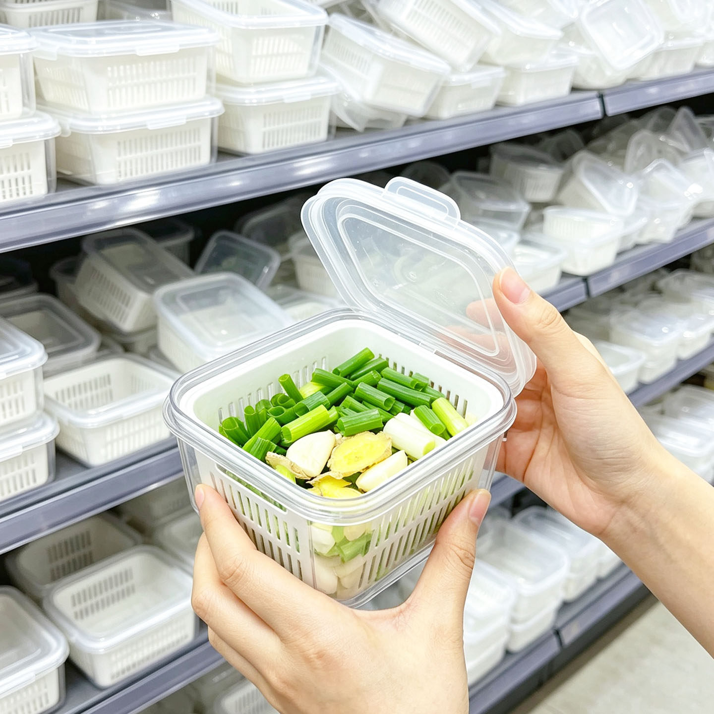 葱姜蒜收纳盒家用厨房冰箱备菜食品级保鲜盒水果蔬菜鸡蛋冷冻整理