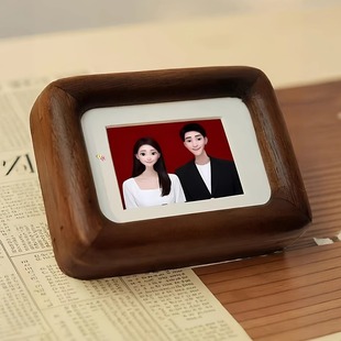 实木相框摆台结婚登记照摆台拍立得小卡迷你3寸实木diy情侣新婚台