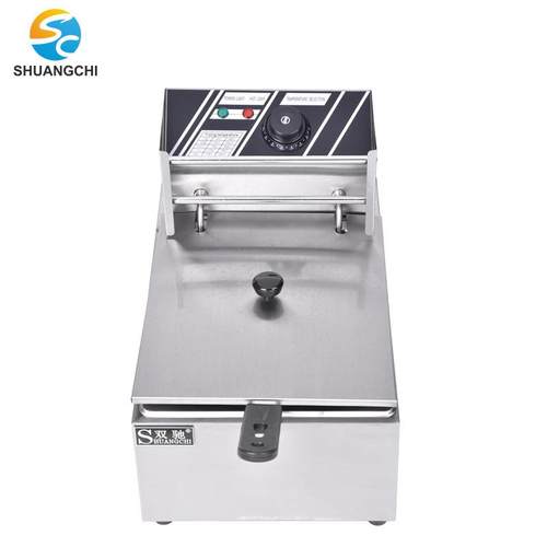 工厂加工商用单缸电炸炉不锈钢6L薯条炸鸡炸串电炸锅油炸设备