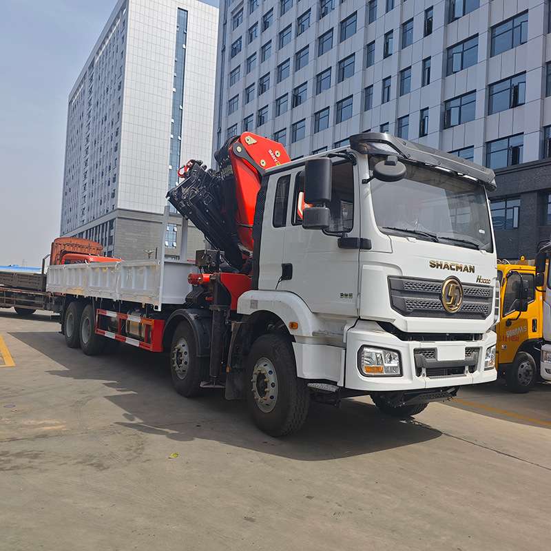 陕汽H3000随车起重运输车 三一33吨折叠臂吊机 385马力发动机